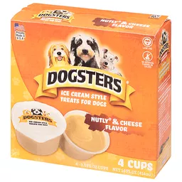 Dogsters Nutly & Cheese Flavor Ice Cream Style Treats for Dogs, 14 oz, 4  Cups (Frozen)