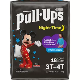 Huggies Pull-Ups 3T-4T Disney Pixar Toy Story Boys Plus Extra Night-Time  Protection Training Pants 18 ct package, Diapering Needs