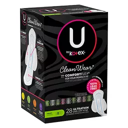 U by Kotex Clean & Secure Overnight Maxi Pads with Wings, 28 Count - 28 ea