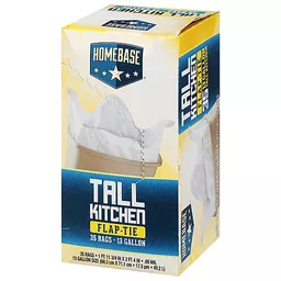 Homeline 13 Gallon Flap Tie Tall Kitchen Trash Bags, 100 ct.
