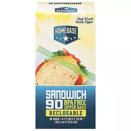 Table King BPA Free Sandwich Bags, Easy Slider 4 PACK (80 Count)