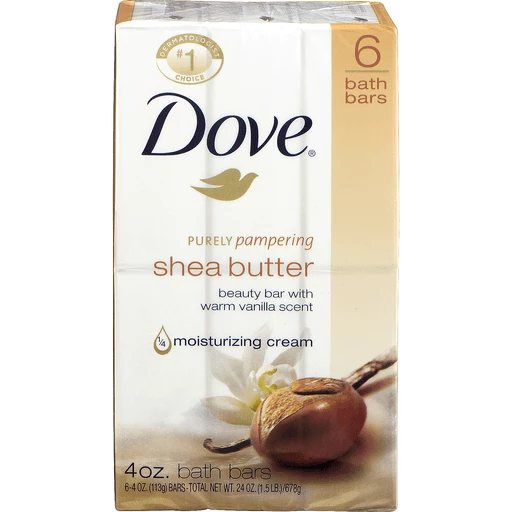  Dove Purely Pampering Shea Butter Beauty Bar, 4 oz, 2 Bar :  Bath Soaps : Beauty & Personal Care