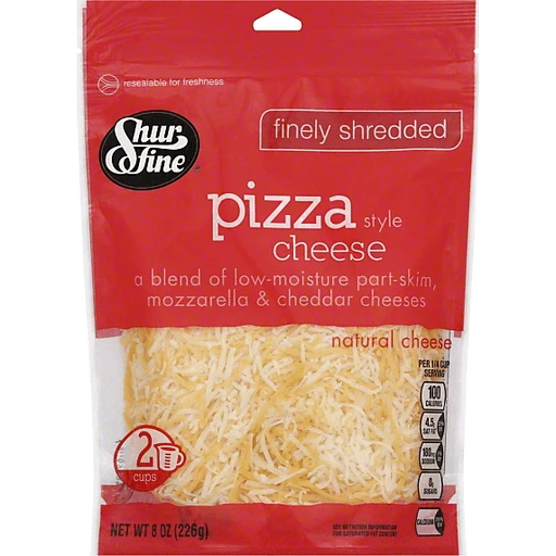 Shurfine Finely Shredded Pizza Cheese | Shredded, Grated & Cubed 
