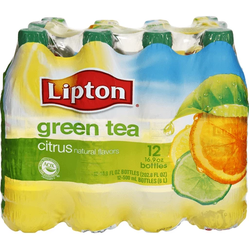 Lipton Green Tea, Citrus - 12 pack, 16.9 fl oz bottles
