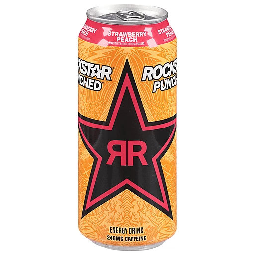 Rockstar Energy Drink, Strawberry Peach 16 Fl Oz, Shop