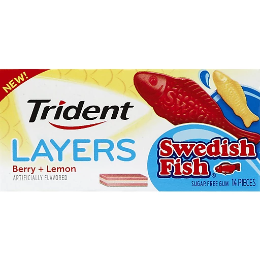 Trident Layers Swedish Fish Berry + Lemon Sugar Free Gum 14 Piece