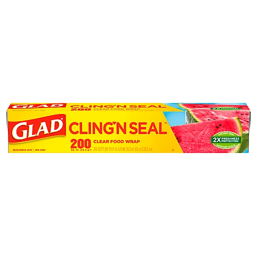 Glad Cling Wrap Clear Food Wrap, 400 Sq Ft Roll (Pack of 4 Rolls)