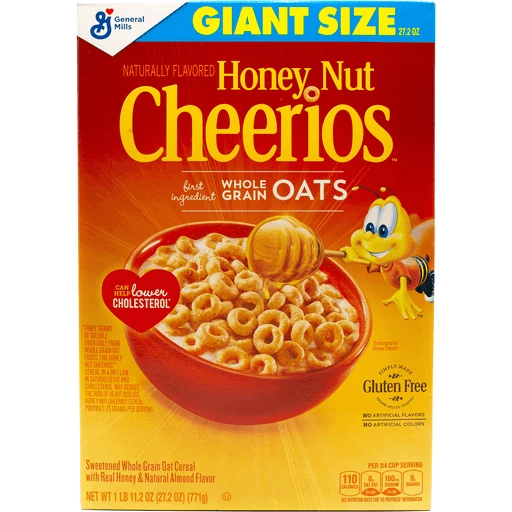 Cheerios Honey Nut Cheerios Heart Healthy Breakfast Cereal, Gluten Free  Cereal With Whole Grain Oats, Giant Size, 27.2 oz