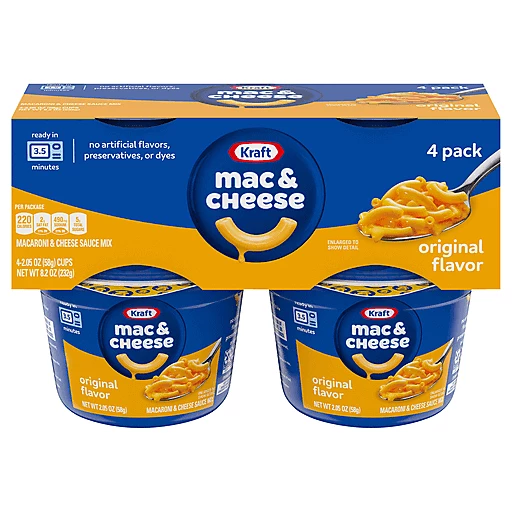 Kraft Mac & Cheese, Original Flavor, 4 Pack 4 Ea, Macaroni & Cheese