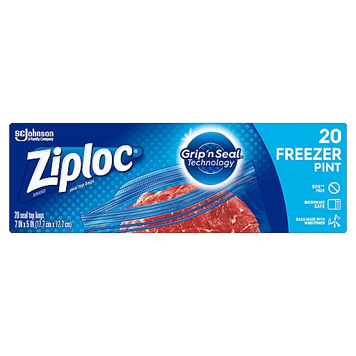 Ziploc Two Gallon Food Storage Bags, Grip 'n Seal Technology for Easier  Grip, Open, and Close