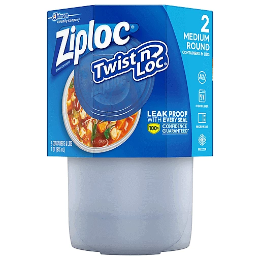 Ziploc 2 Piece Quart Plastic Food Storage Container at