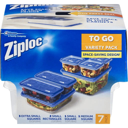 Ziploc - 4 Pack 709mL Small Disposable Square Food Containers