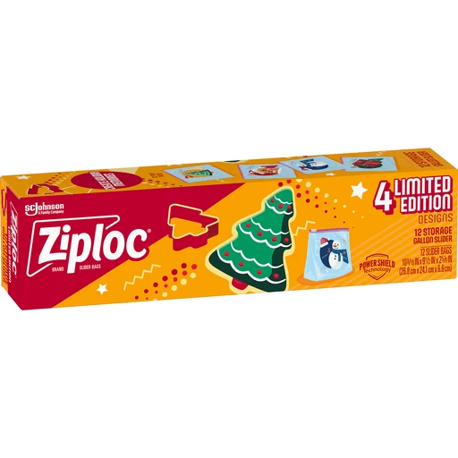 Ziploc Slider Bags, Storage, Gallon 12 ea, Plastic Containers