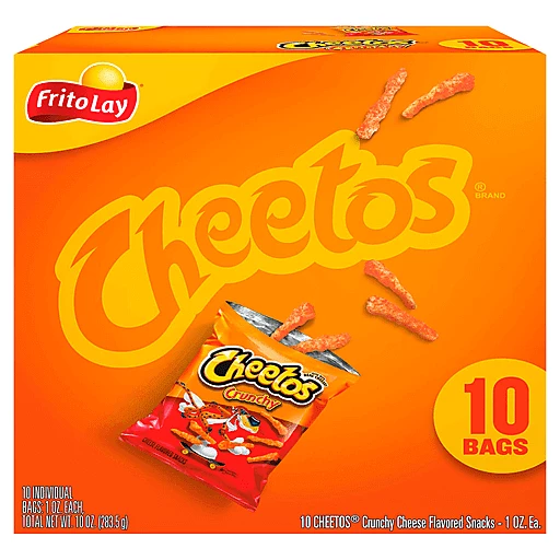 Cheetos Cheese Flavored Snacks, Crunchy, 10 Bags 10 Ea, Chips, Crisps,  Pretzels