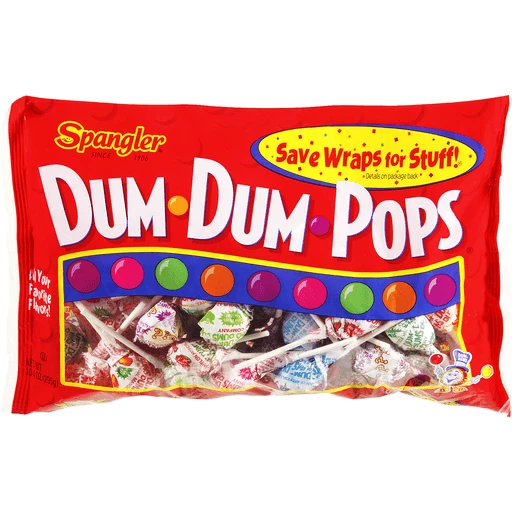 Dum Dums Color Party Light Blue Blu Raspberry Lollipops - Bag of