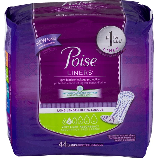 Buy One by Poise Panty Liners 2-in-1 Period & Bladder Leakage Daily Liner  Long at