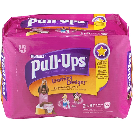 Huggies Pull-Ups Training Pants For Girls Learning Designs 2T-3T
