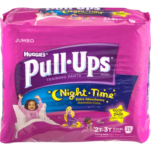 Huggies Pull-Ups DisneyTraining Pants Night Time Glow In The Dark Size  3T-4T - 21 CT
