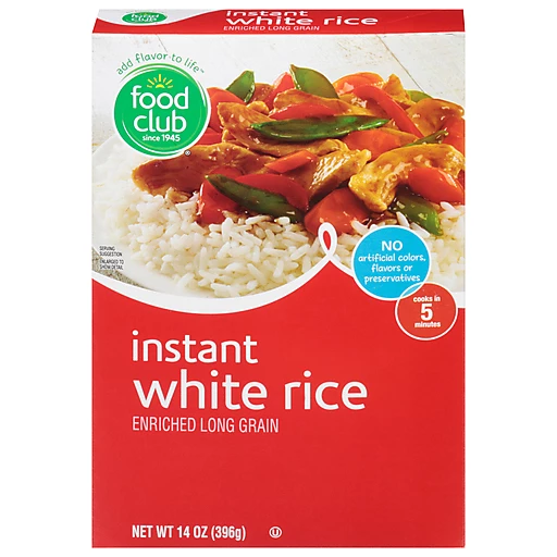 Food Club White Rice, Instant, Long Grain 14 Oz | Instant 