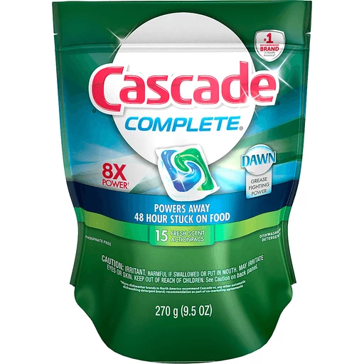 Cascade Complete Dishwasher Detergent, Fresh Scent Actionpacs, Pods