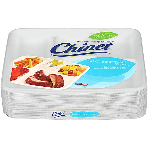 Chinet Classic Compartment Tray 10 3/8 X 8 3/8in (30 Count