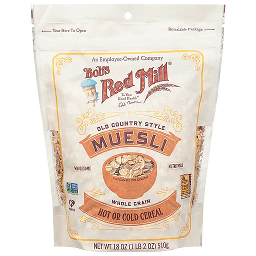 Bob's Red Mill Muesli, Whole Grain, Old Country Style 18 Oz, Oatmeal & Hot  Cereal