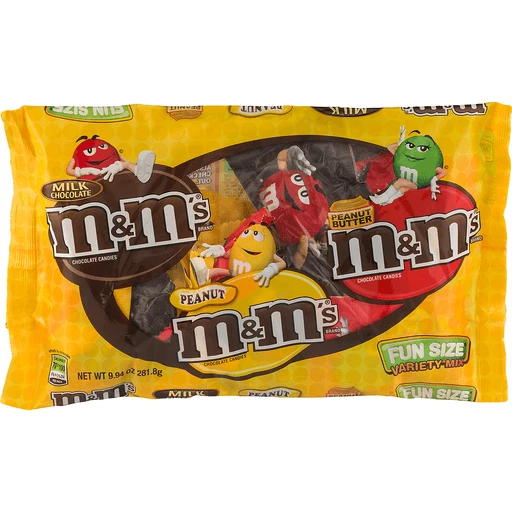 M & M Chocolate Candies, Fun Size, Variety Mix, Packaged Candy
