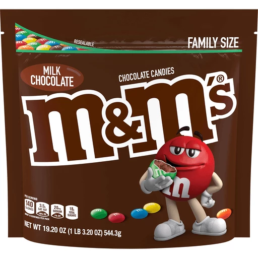 M&M'S Peanut Chocolate Candy Bag, 19.2 oz, Chocolate