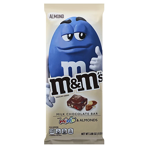 M&M'S Milk Chocolate Candy Bar, Chocolate Bar with Minis, 4 Oz