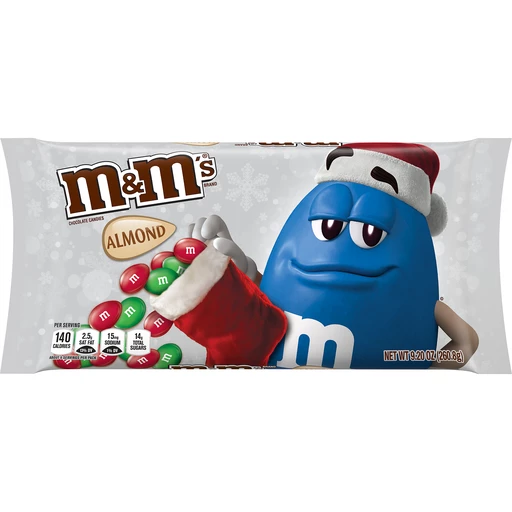 M&M'S Holiday Almond Chocolate Candy Bag, 9.9 oz, Packaged Candy