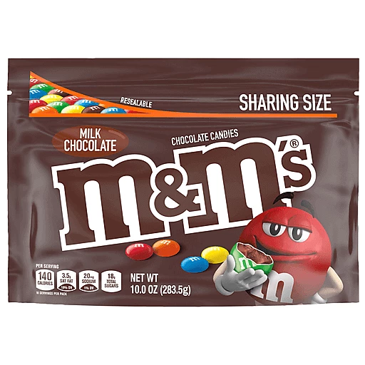 M&M's Candies, Milk Chocolate, Sharing Size 10 Oz