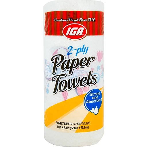 IGA Towels Paper 1 Roll 2 Ply Printed, Paper Towels
