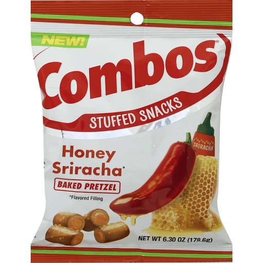 Combos Stuffed Snacks, Honey Sriracha Baked Pretzel, Pretzels