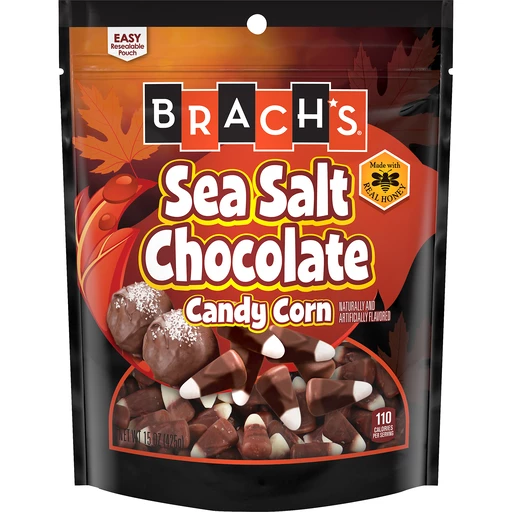 BRACH'S Sea Salt Chocolate Candy Corn Halloween 15 oz. Pouch, Packaged  Candy