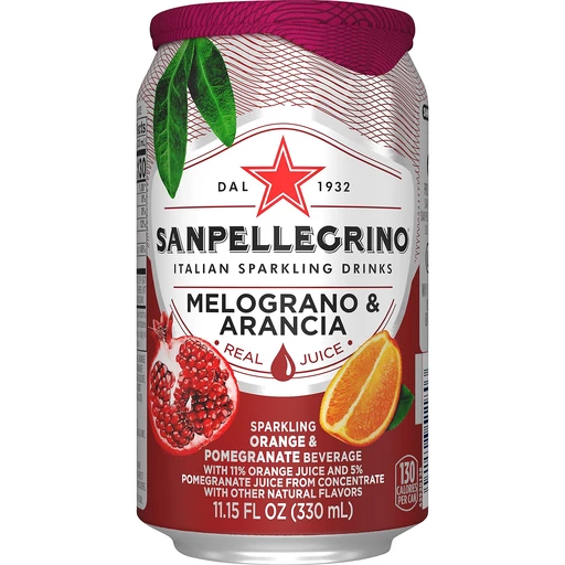 San Pellegrino Beverage, Sparkling, Orange & Pomegranate, Sparkling &  Seltzer