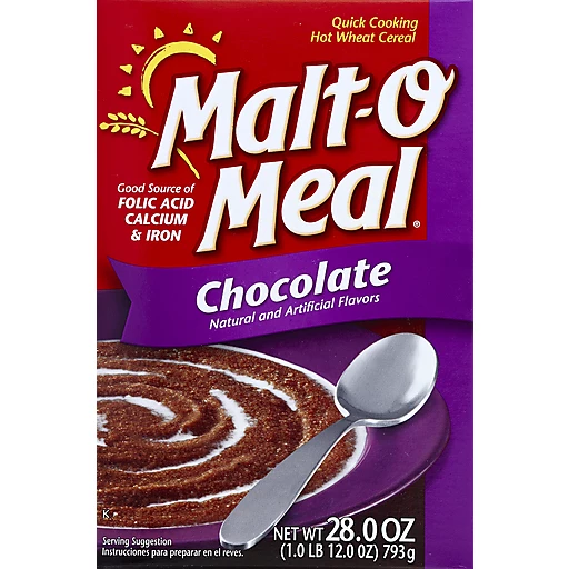 Malt O Meal Hot Wheat Cereal, Quick Cooking, Chocolate 28 Oz