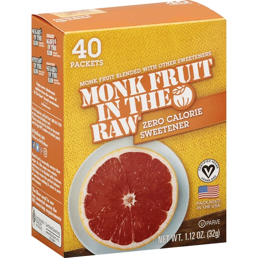 Monk Fruit in the Raw Sweetener, Zero Calorie, Sugars & Sweeteners