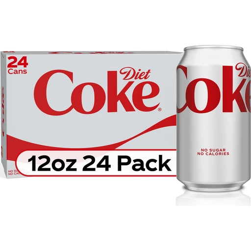 Coke Zero Sugar Diet Soda Soft Drink, 12 fl oz - 24 Pack