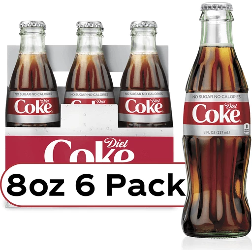 Diet Coke Soda Soft Drink, 8 fl oz, 6 Pack | Diet | Market Basket
