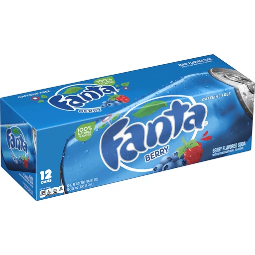 Fanta Berry Soda Fridge Pack Cans, 12 Fl Oz, 12 Pack, Soft Drinks