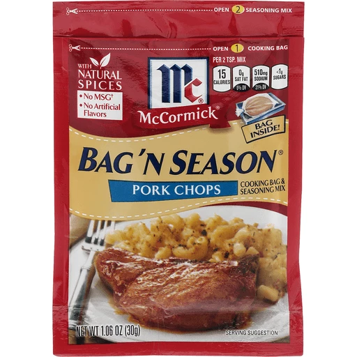 McCormick Bag 'n Season Cooking bag & Seasoning Blend, Pork Chops, Pantry