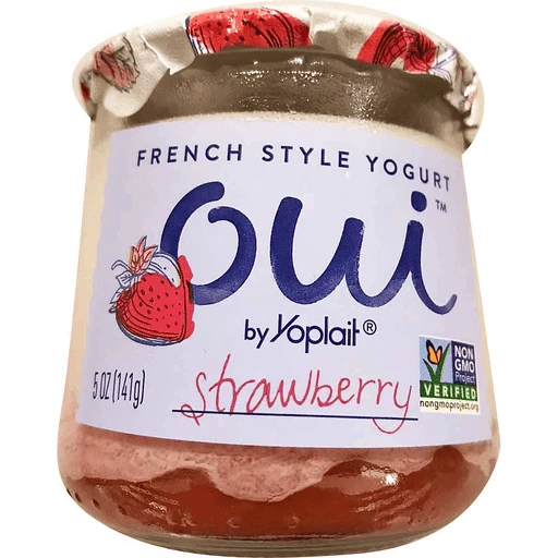 Oui by Yoplait Strawberry Whole Milk French Style Yogurt Jars, 4