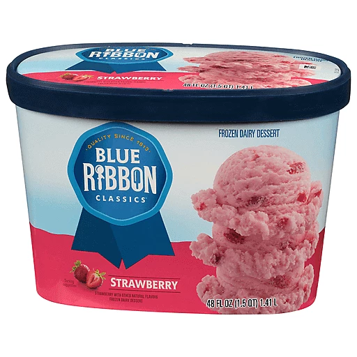 Blue Ribbon Classics Strawberry Frozen Dairy Dessert 48 fl oz, Ice Cream