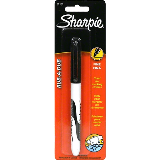 Sharpie Rub-A-Dub Permanent Laundry Marker, Fine Point, Black