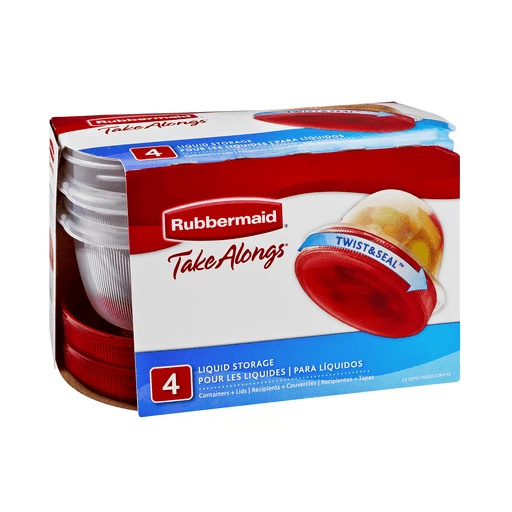 Rubbermaid TakeAlongs Twist & Seal Liquid Storage Containers with Lids