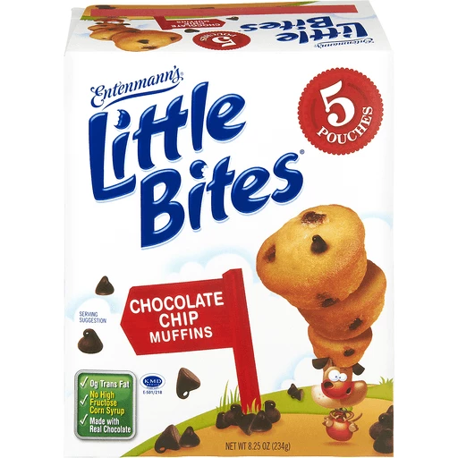 Entenmann's Little Bites Chocolate Chip Mini Muffins Pouches, 5 ct / 8.25  oz - Harris Teeter