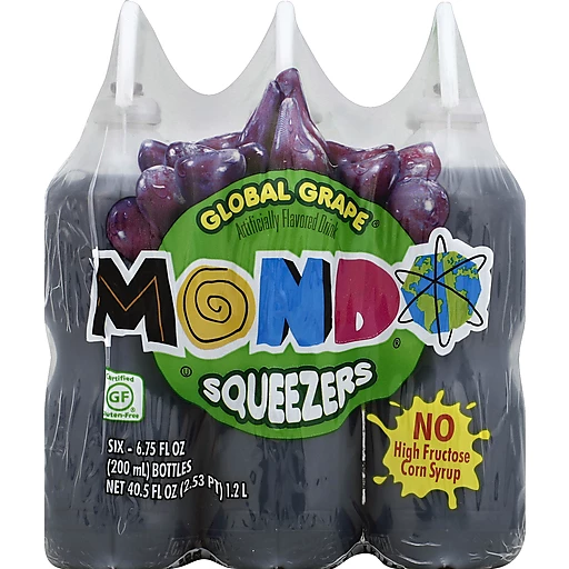 MONDO Fruit Squeezers, Legendary Berry, 6.75 Fl Oz, 6 Count