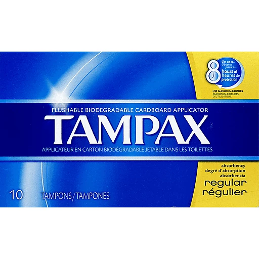 Tampax Tampons, Cardboard, Regular Absorbency