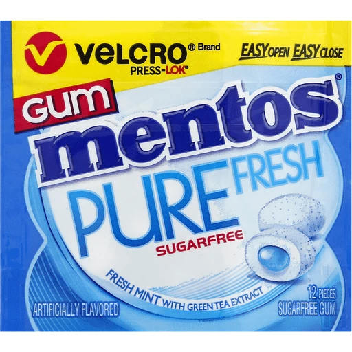 Mentos Pure White Chewing Gum, Sugarfree, Sweet Mint, Packaged Candy