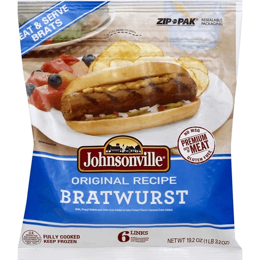 Johnsonville Flame Grilled Fully Cooked Original Bratwurst, 14 oz